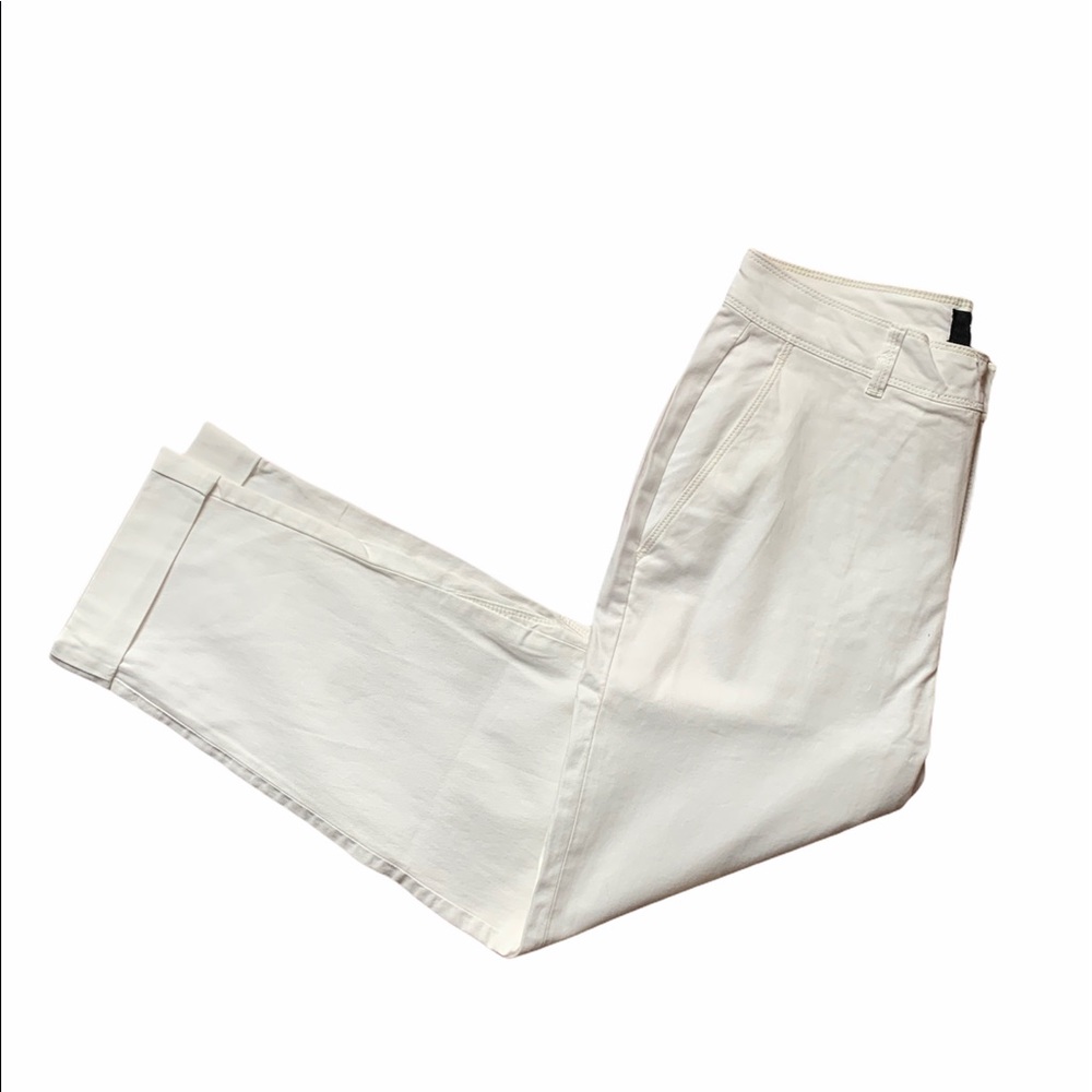 The Script Matilde White Cropped Rolled Hem Pants NWT Size 4 Ankle Length